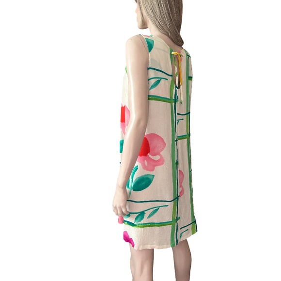 James World Floral Shift Dress Flower Box Colourful 100% Rayon Sleeveless RARE - Picture 8 of 15
